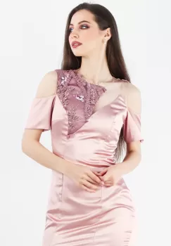 Rochie conica Roz 36 imagine