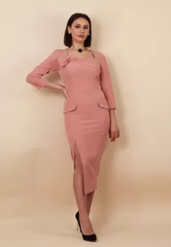 Rochie conica Roz praf 36 imagine