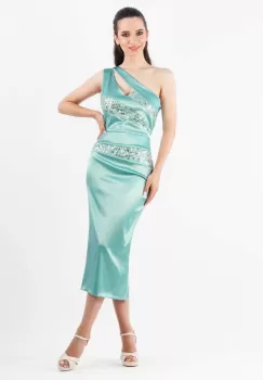 Rochie conica turcoaz 36 imagine