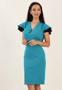 Rochie conica turcoaz 36 imagine