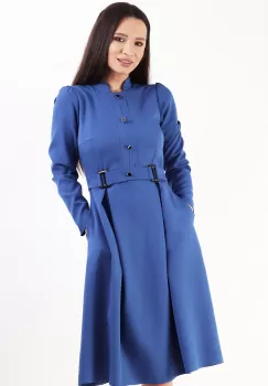 Rochie cu pliuri albastru 36 imagine