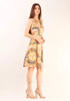 Rochie cu pliuri Bej 36 imagine