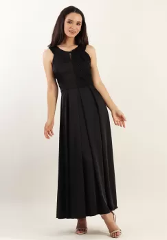 Rochie cu pliuri Negru 36 imagine