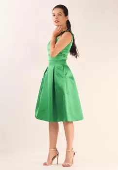 Rochie cu pliuri Verde 36 imagine