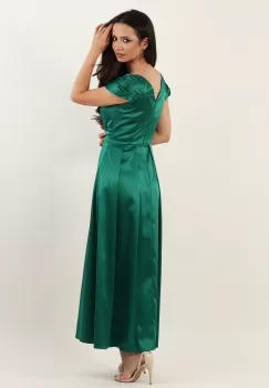 Rochie cu pliuri Verde 36 imagine
