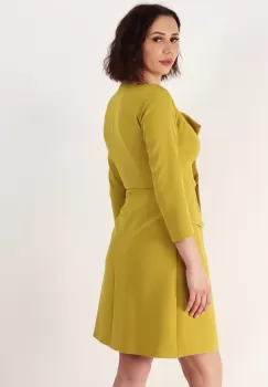 Rochie evazata din barbi lime 36 imagine