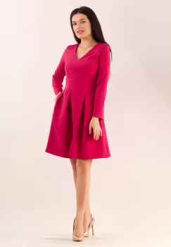 Rochie evazata fucsia 38 imagine
