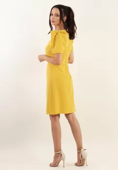 Rochie evazata galben inchis 36 imagine