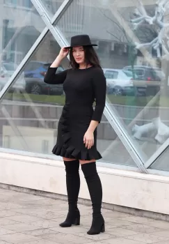 Rochie evazata Negru 36 imagine