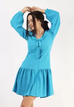 Rochie lejera din crep elastic ocean 36 imagine