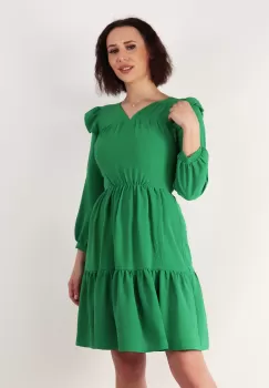 Rochie lejera din crep elastic Verde 36 imagine