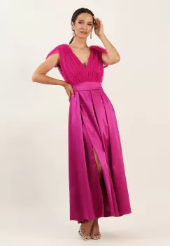 Rochie lunga ciclame 36 imagine