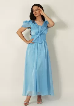 Rochie lunga din organza bleu 36 imagine