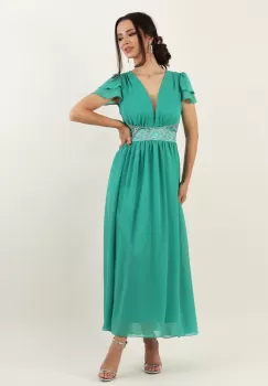 Rochie lunga din voal verde deschis 36 imagine