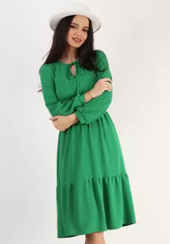 Rochie midi din crep elastic Verde 36 imagine