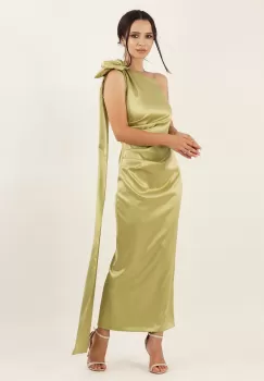 Rochie pe un umar lime 36 imagine