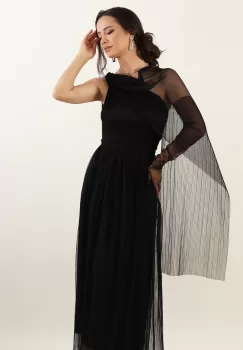 Rochie pe un umar Negru 34 imagine