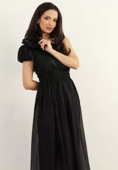 Rochie pe un umar Negru 36 imagine