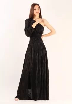 Rochie pe un umar Negru 36 imagine