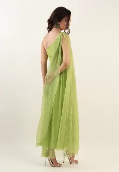 Rochie pe un umar Verde 34 imagine