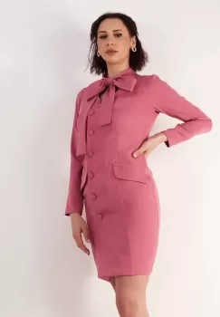 Rochie tip sacou din barbi somon 36 imagine