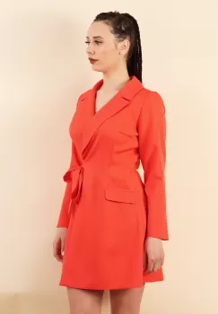 Rochie tip sacou PORTOCALIU 34 imagine