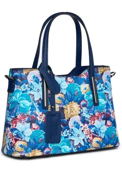 Geanta dama din piele cu model floral Mariella FF2 imagine