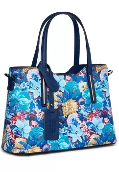 Geanta dama din piele cu model floral Mariella FF2 imagine