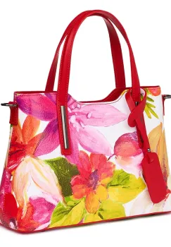 Geanta dama din piele cu model floral Mariella FF9 imagine