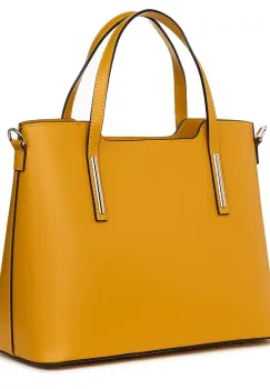 Geanta dama din piele Ligia galbena imagine