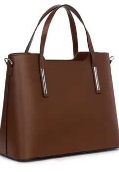 Geanta dama din piele Ligia maro imagine