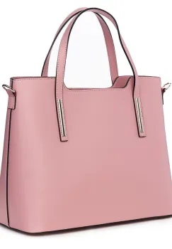 Geanta dama din piele Ligia roz imagine