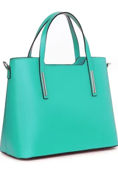 Geanta dama din piele Ligia turcoaz imagine