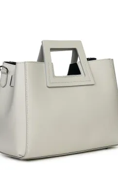 Geanta dama din piele naturala Armina gri imagine