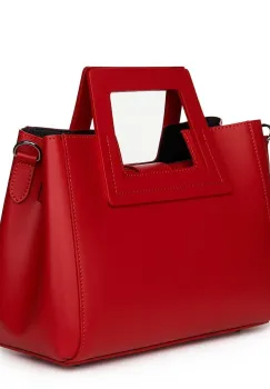 Geanta dama din piele naturala Armina rosie imagine