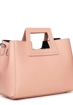 Geanta dama din piele naturala Armina roz imagine