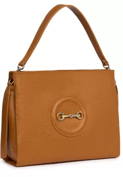 Geanta dama din piele naturala Delia cognac imagine