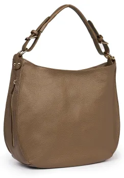 Geanta dama din piele naturala Edina bej imagine