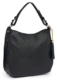 Geanta dama din piele naturala Edina neagra imagine