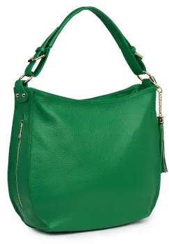 Geanta dama din piele naturala Edina verde imagine