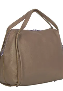 Geanta dama din piele naturala Evelyn bej imagine