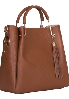 Geanta dama din piele naturala Fabiana coniac imagine