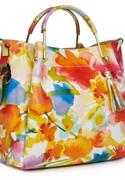 Geanta dama din piele naturala Fabiana cu model floral FF3 imagine