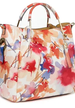 Geanta dama din piele naturala Fabiana cu model floral FF4 imagine