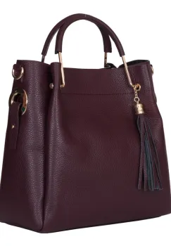 Geanta dama din piele naturala Fabiana grena imagine