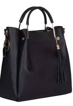 Geanta dama din piele naturala Fabiana neagra imagine