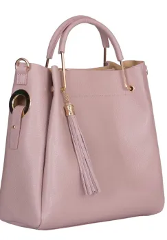 Geanta dama din piele naturala Fabiana roz imagine