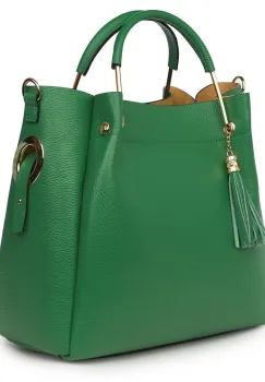 Geanta dama din piele naturala Fabiana verde imagine