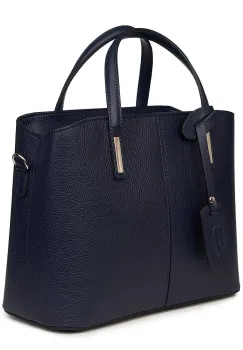 Geanta dama din piele naturala Gianna bleumarin imagine