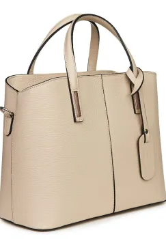 Geanta dama din piele naturala Gianna crem imagine